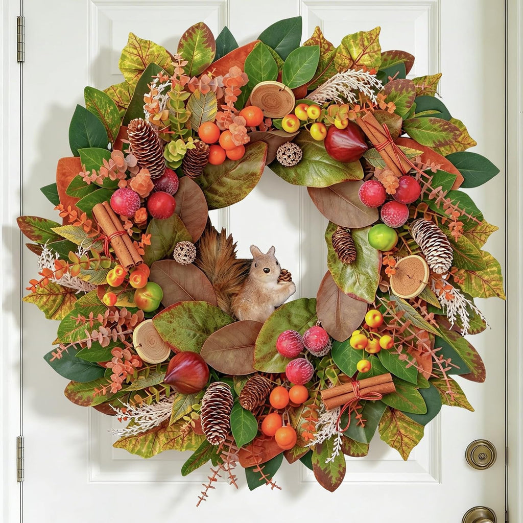 Fall Wreaths for Front Door 24 Inch Harvest Thanksgiving Autumn Wreath