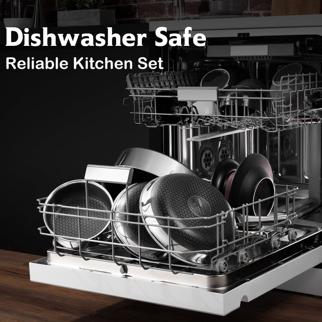 Saute Pan, Hybrid Non Stick 5 Quart Everyday Braiser pan, Chicken Fryer, PFOA Free Cookware, 12 inch Deep Frying Pans
