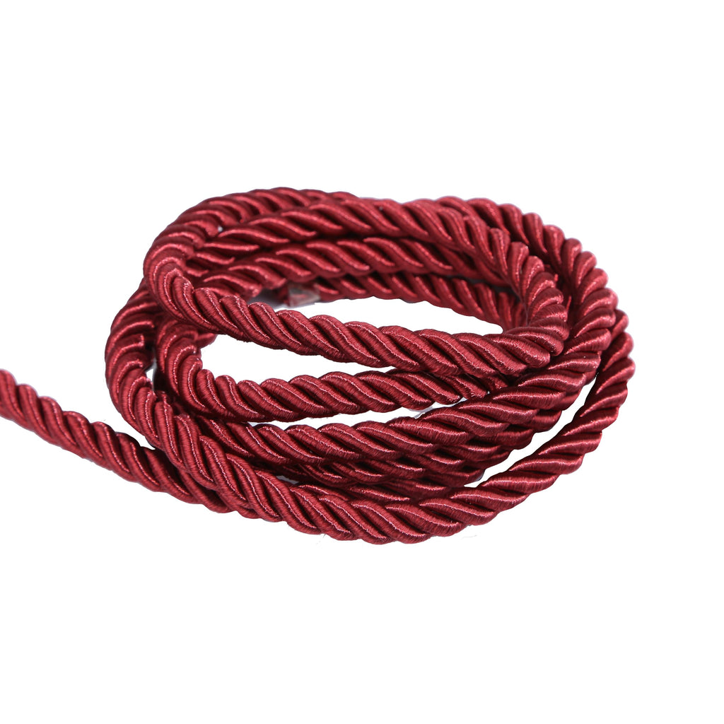 M Twisted Cord Trim Rope(Wine) - 10 Yards 8m
