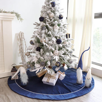 Christmas Tree Skirt, 60 inches Velvet Fur Plush Blue Tree Skirt, Xmas Tree Skirts for Merry Christmas Party Rustic
