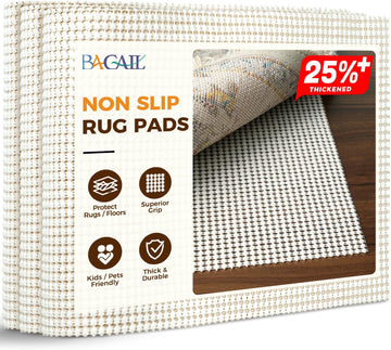8 x 10 FT Rug Pad Gripper for Hardwood Floors, Non Slip Rug Pads for Area Rugs, Extra Thick Under Rug Padding - Set of 80