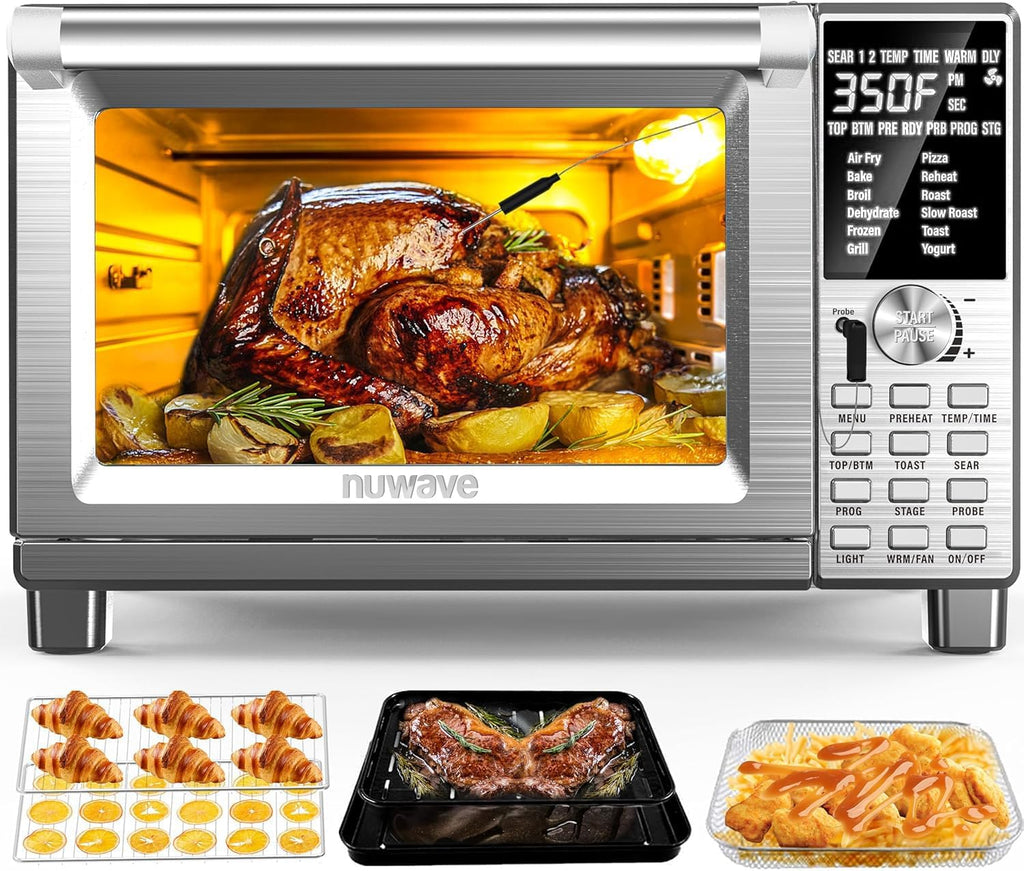 Bravo Air Fryer Toaster Smart Oven, 12-in-1 Countertop Convection, 30-QT XL Capacity, 50°-500°F Temp