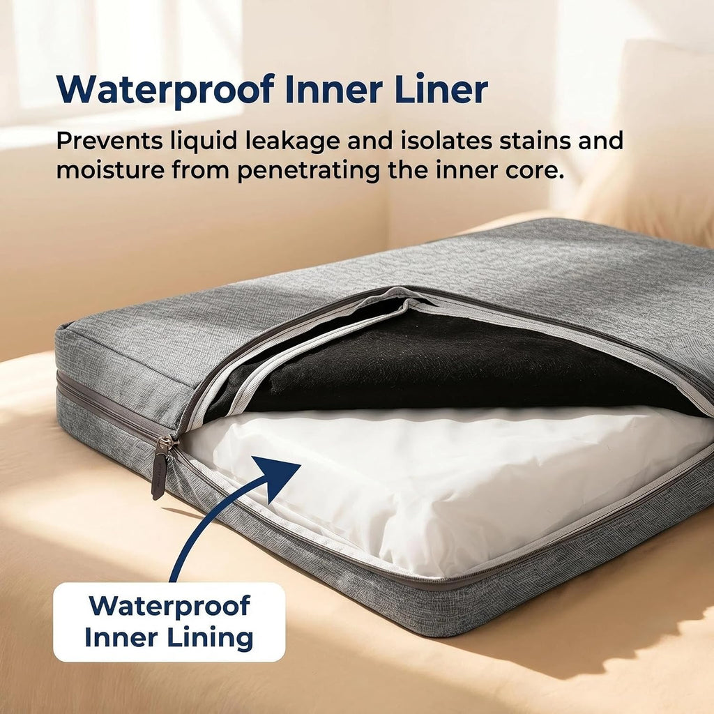 Reversible Dog Bed Mat, Washable Pet Bed for Large Medium Small Dogs, Kennel Pad with Removable Cover, Bed Mattress