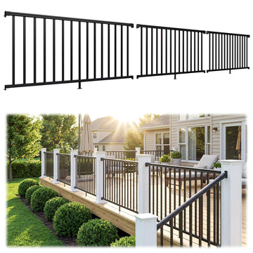 3 Pack 36 in x 6 ft Aluminum Porch and Deck Railing Kit Without Post