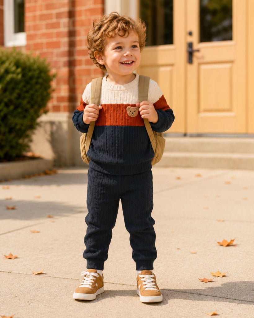 Boy Clothes Toddler Knit Sweatshirt & Pants Outfit Sets