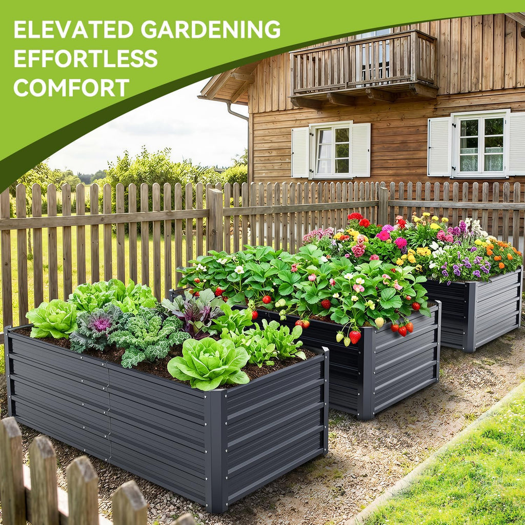 6x3x1.5 FT Metal Raised Garden Bed Outdoor, Heavy Duty Planter Box | 100% Non-Toxic, 202 Gal Large Capacity