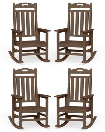 Outdoor Rocking Chairs Set of 4, Oversized Rocking Chair, All Weather