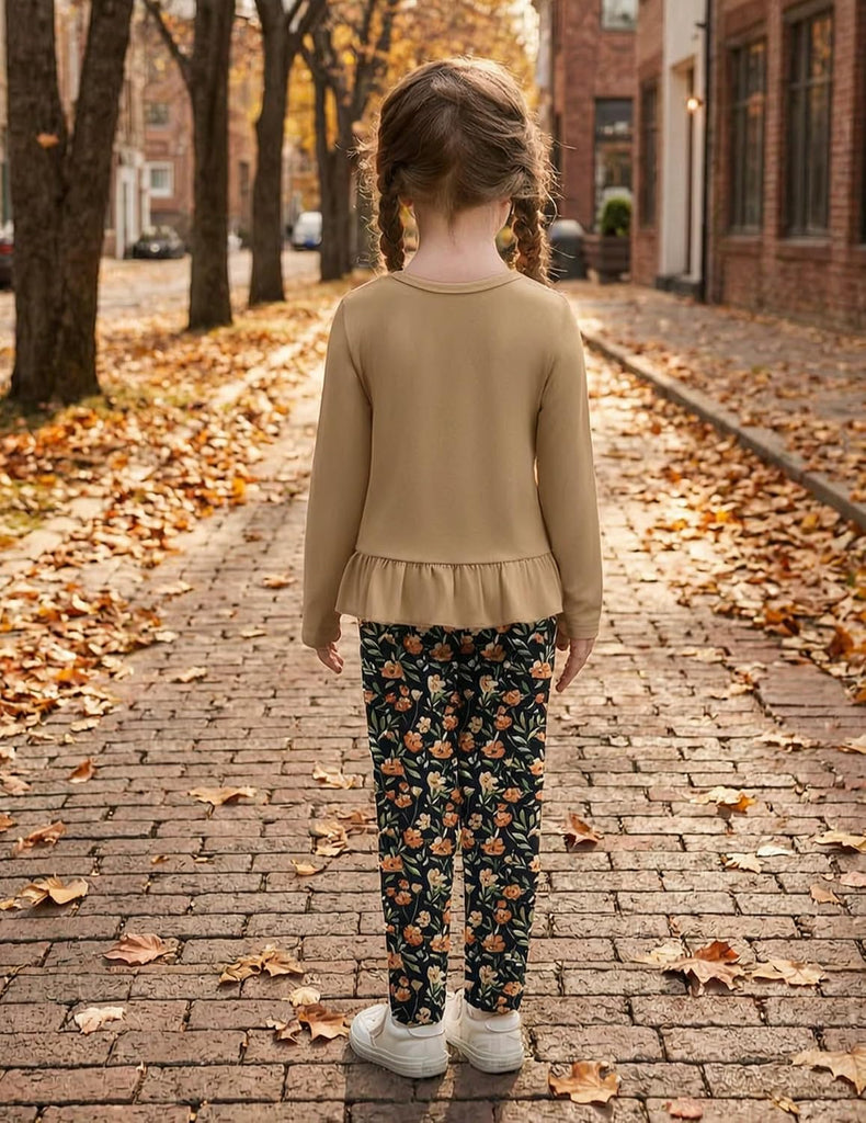 Toddler Girl Clothes Fall Outfit Long Sleeve Tops Leggings Set