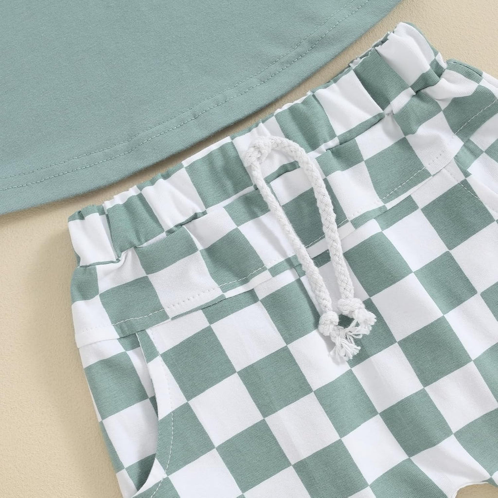 Infant Baby Boy Summer Clothes Contrast Color Short Sleeve T Shirts Stretch Rolled Shorts Cute Newborn Toddler Outfits