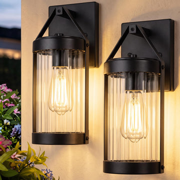 Outdoor Wall Light Fixtures, Modern Black Porch Wall Lanterns