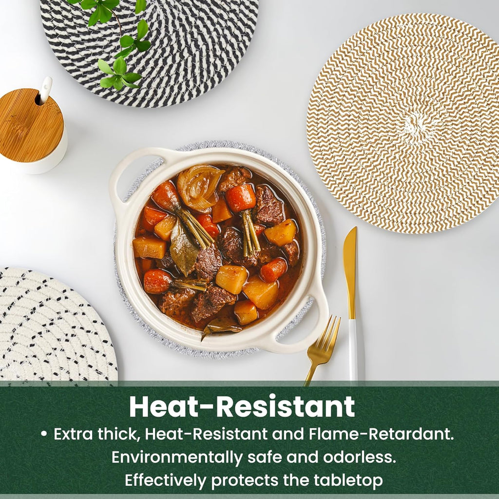 Inch Trivets for Hot Dishes, Hot Pots and Pans - Set of 6