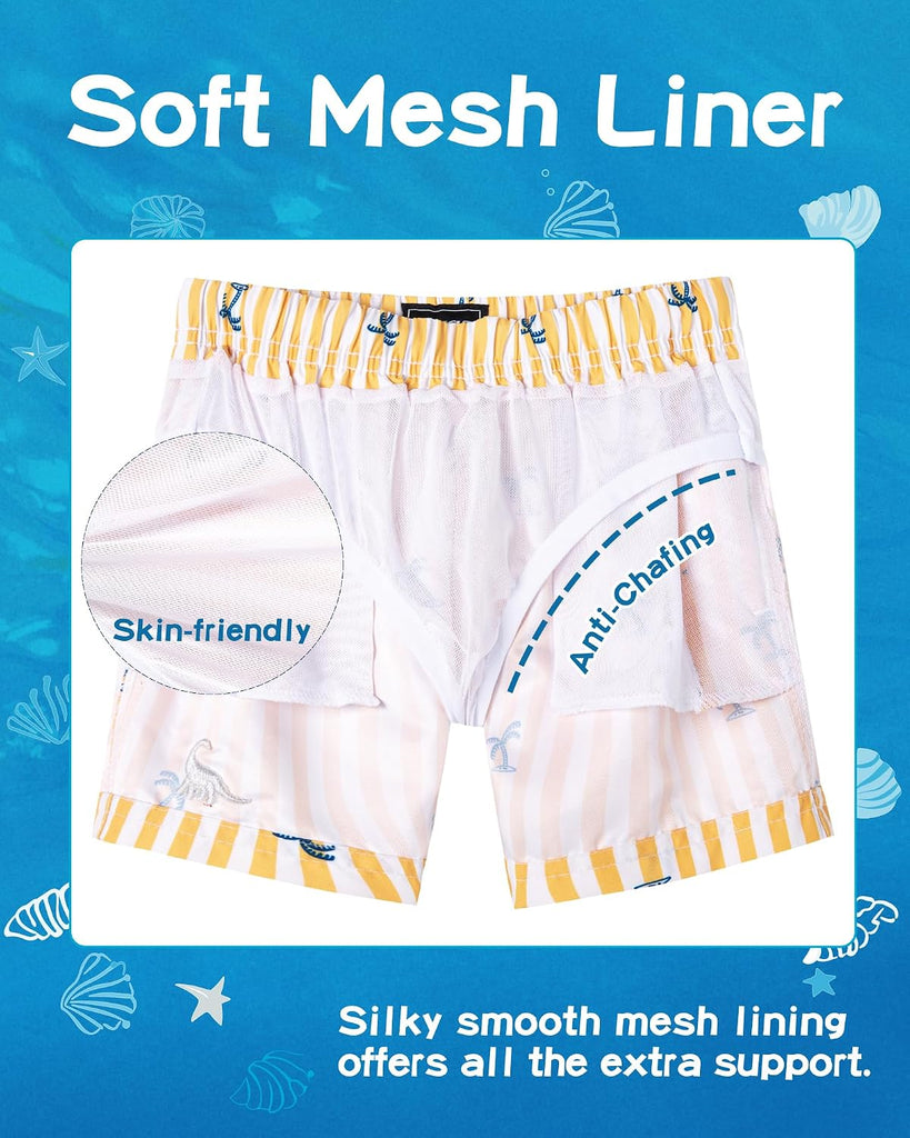 Boys Swim Trunks Toddler Swim Shorts UPF 50+ Bathing Suit for Boy Swimsuit Quick Dry Mesh Beach Boardshorts Swimwear