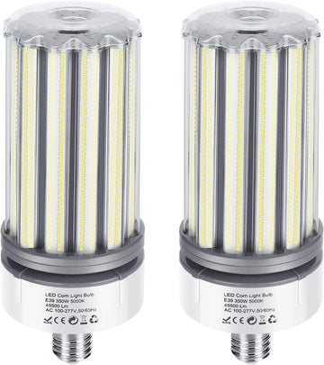 350W LED Corn Bulb 2 Pack, 1100W Equivalent, E39 Mogul Base Bulbs, 45,500 Lumen Replacement Metal Halide/HID/HPS