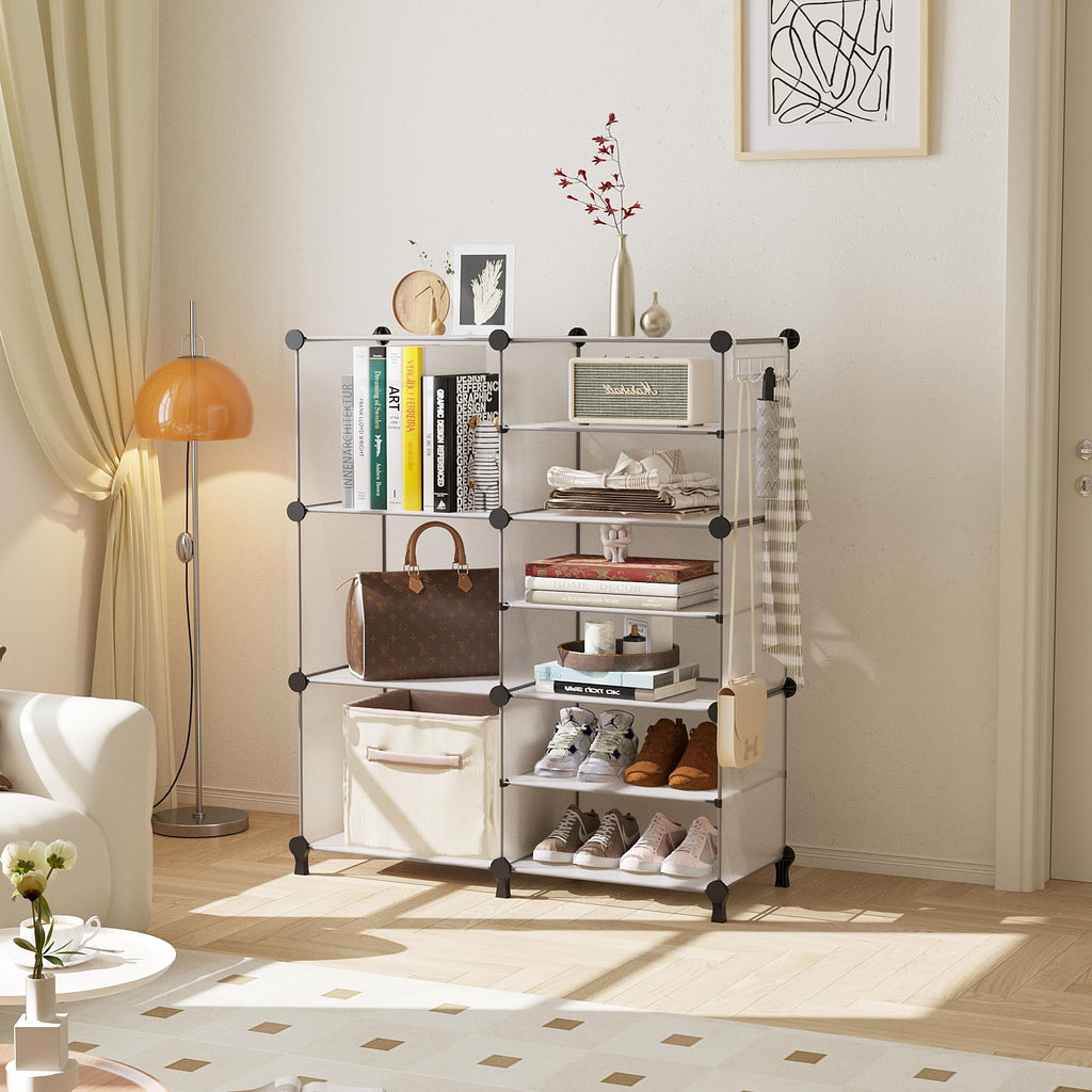 6 Cube Closet Organizer Storage Shelves, Translucent