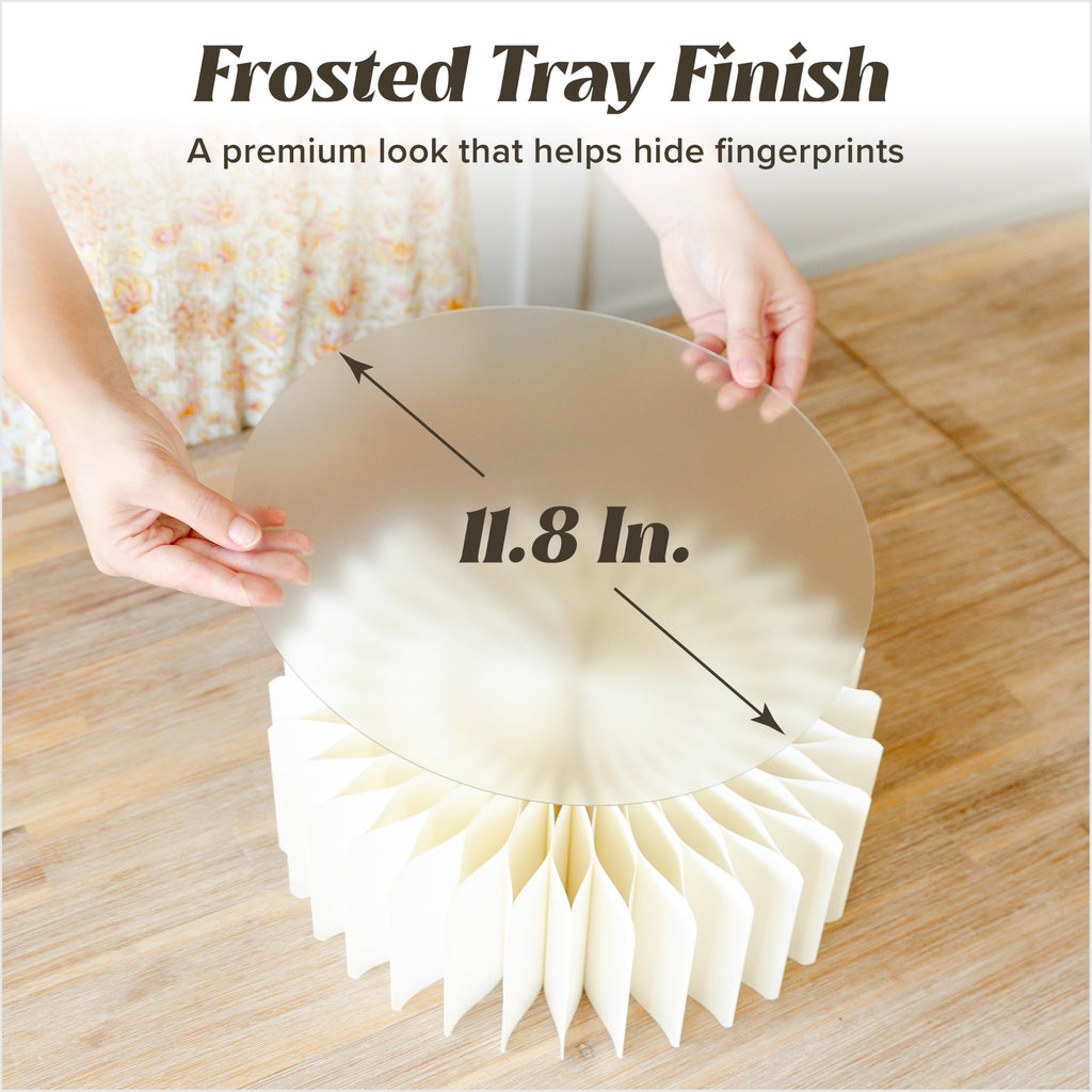 6 Pack White Buffet Risers, Foldable Paper Honeycomb Stands with Frosted Acrylic Trays for Party, Dessert Table