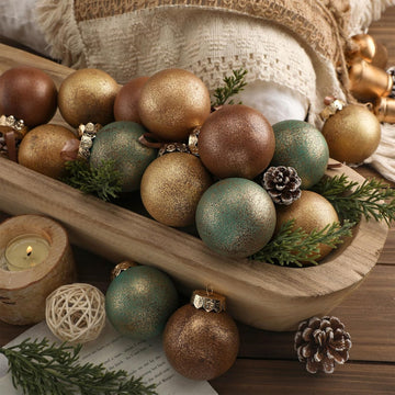 Neutral Christmas Ornament 2.36'' Textured Tree Decor,Aged - Set of 24