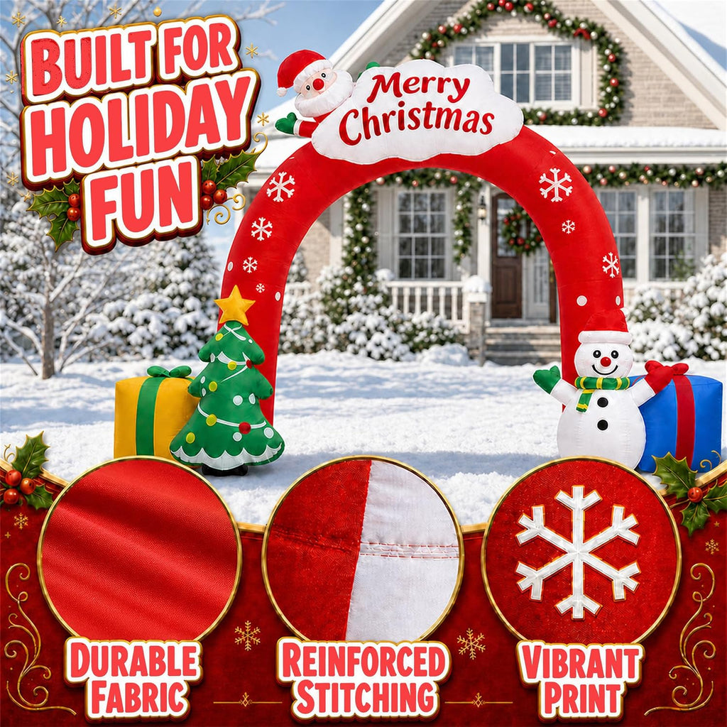 15FT Christmas Inflatables Archway with LED Lights,Blow Up Yard Decorations