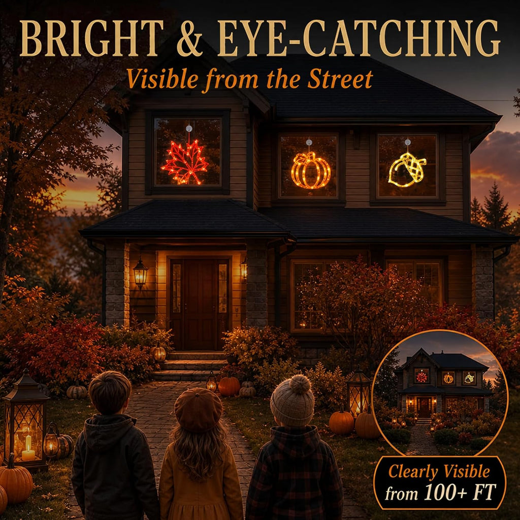Fall Decor Fall Lights 2026, Thanksgiving Decorations LED Lights - Set of 3
