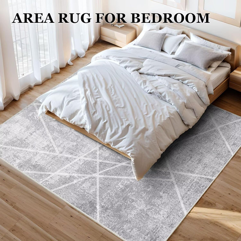 Modern Area Rug 5x7 - Upgraded 10mm Thick Sponge