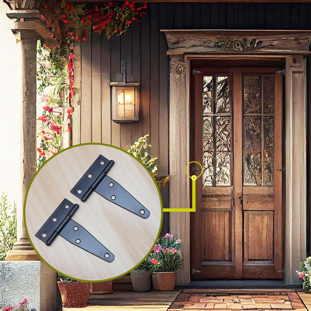 6PCS Iron T-Strap Shutter Hinge Strap Hinges 3 Inch