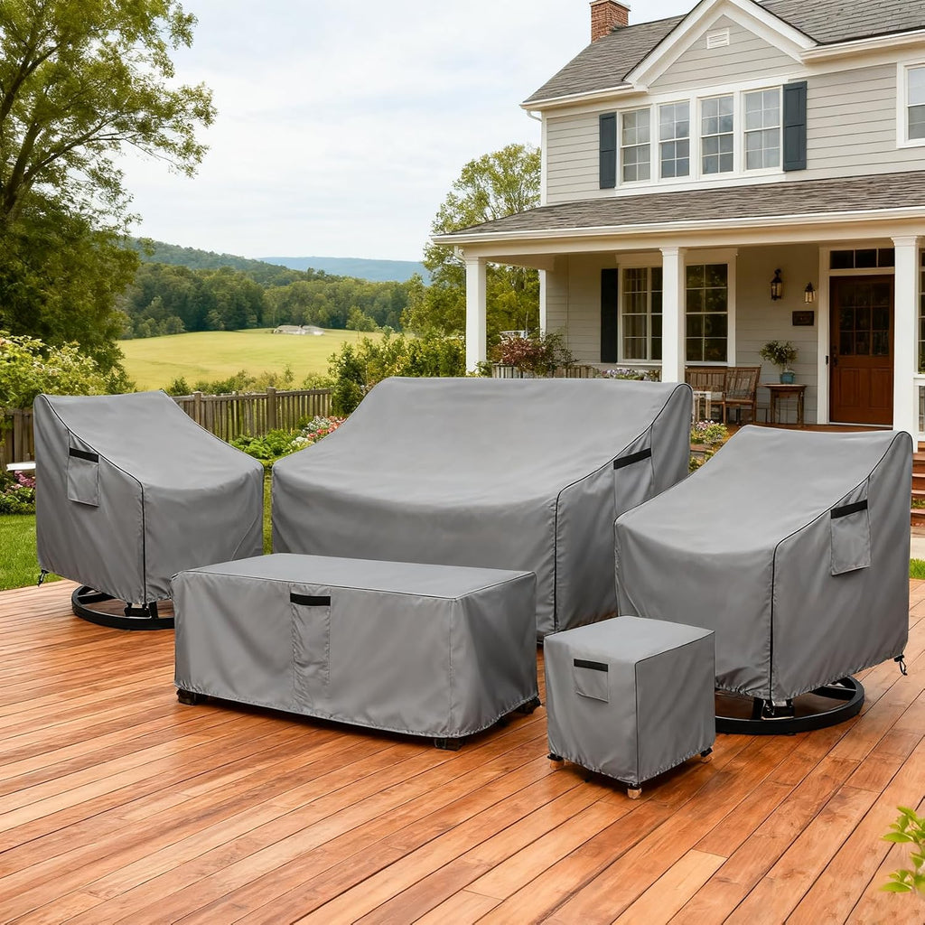 Patio Chair Covers,Heavy Duty 600D Outdoor Furniture Covers Fits up to 30" W x 34" D x 38.5" H inches -2 Pack,Grey