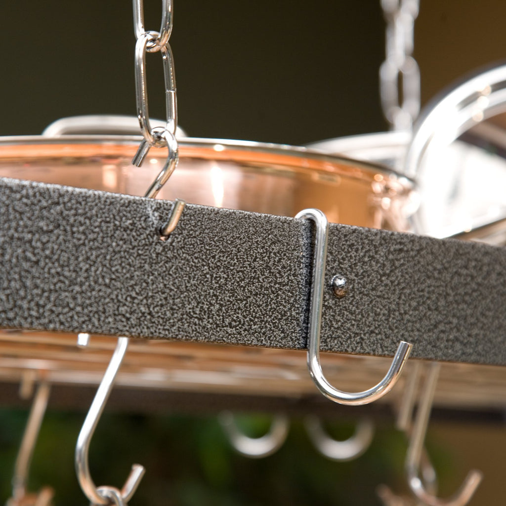 Rectangle Pot Rack - Hammered Copper with Black Grid
