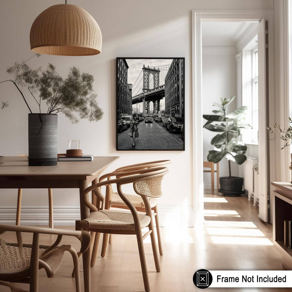 Master Vintage Travel Poster - Retro Tourism Print - Manhattan Bridge, New York, Photograph, Architecture - 16x20