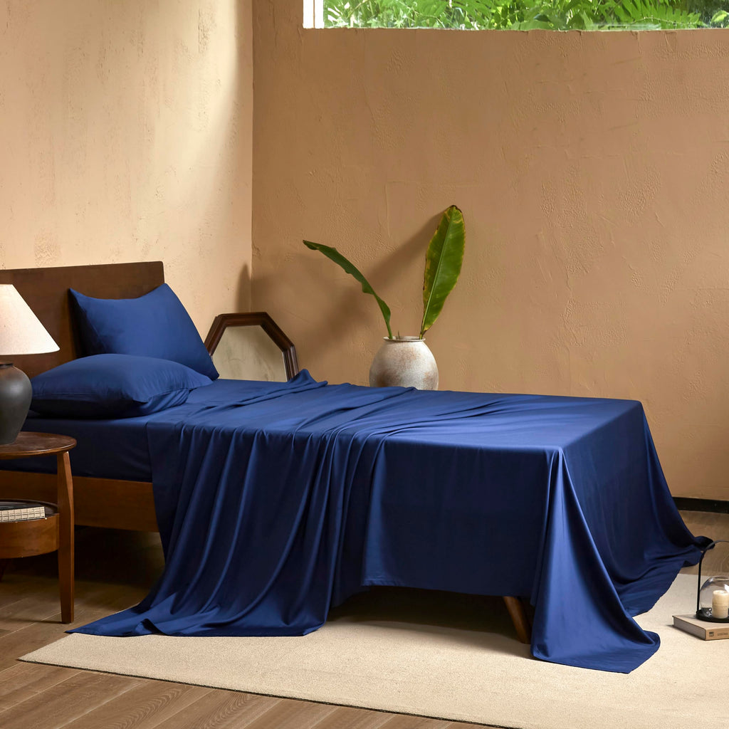 King Sheets Set, Luxuriously 400 Thread Count Organic Viscose Derived from Bamboo Bed Sheet, Cooling Sheets for King