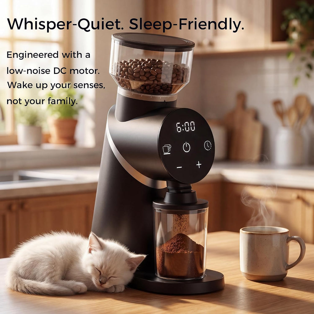 Coffee Grinder Electric Coffee Bean Grinder with 48mm Titanium Plated Conical Burrs, 51 Grind Settings for Espresso