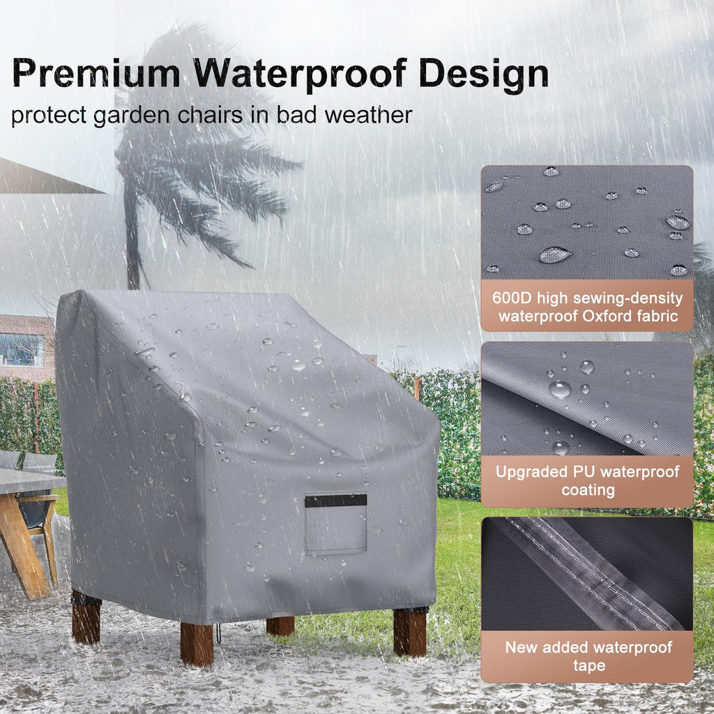 Waterproof, Lounge Deep Seat Cover, Heavy Duty Outdoor Lawn Patio Furniture Covers (36" W x 37" D x 36" H - 2 Pack)