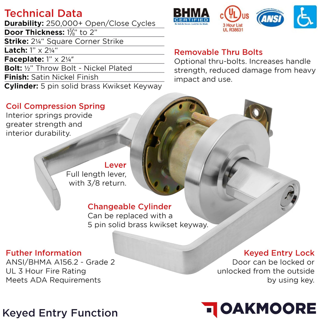 Commercial Entry Door Handle Locks | Heavy Duty Commercial Door Handle | Commercial Door Locks Knob Grade 2