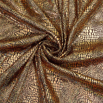 1 Yard Gold Snake Skin Texture Faux Leather Fabric 62.2in Width Gilding Polyester Fabric Shiny Snake Skin for Sewing