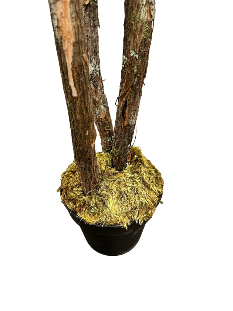 Handmade 6.5ft 3-Tier Italian Black Olive Leaf Artificial Tree with Ethically Sourced Real Wood Trunks