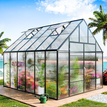 12x10x10 FT Extra Large Greenhouse for Outdoors, Heavy Duty | Easy Assembly, Reinforced Aluminum, Hybrid