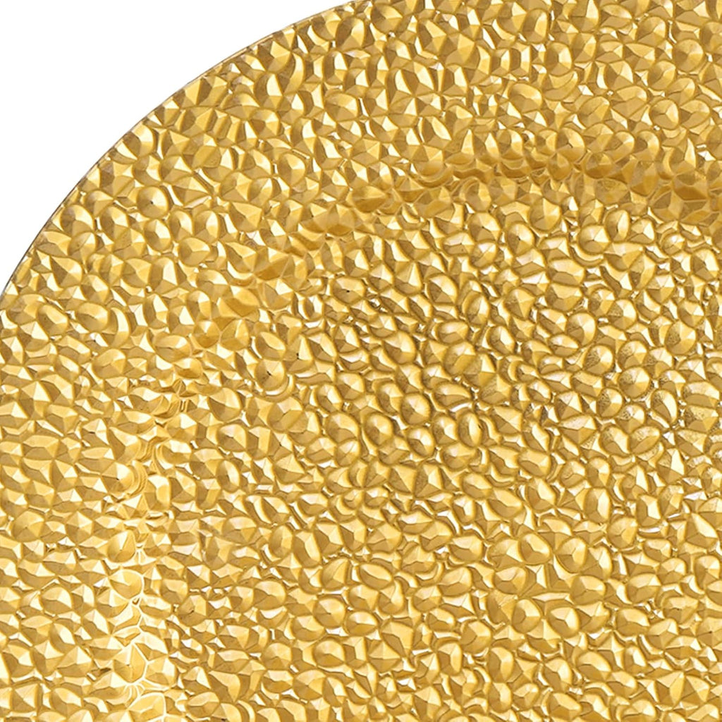 Gold Charger Plates, 13" Round Plastic Serving Chargers, Decorative Dinner Plate Chargers Bulk, Antique Table - Set of 12
