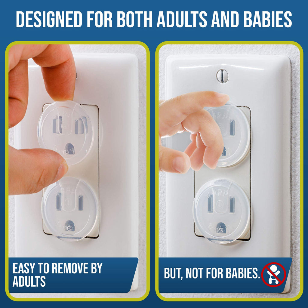 Clear Outlet Covers (50 Pack) Value Pack - Baby Safety Outlet Plug Covers - Durable & Steady - Child Proof Your