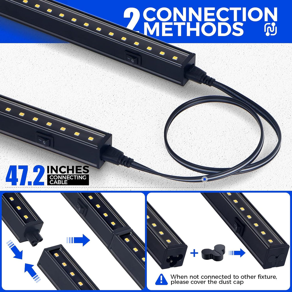T5 Plant Lights, 4FT 160W (8 X 20W), 5000K, 8 Packs, Black Cover