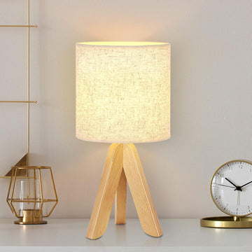 Small Table Lamp Cute Kids Desk Lamp Nightstand Bedside Lamp with Fabric Shade for Children Room Study Room Bedroom