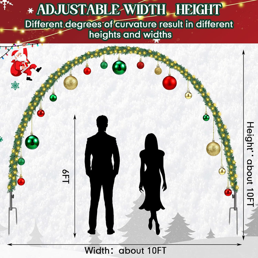 3 Pack 10 ft Christmas Arch Archway Light, Warm White