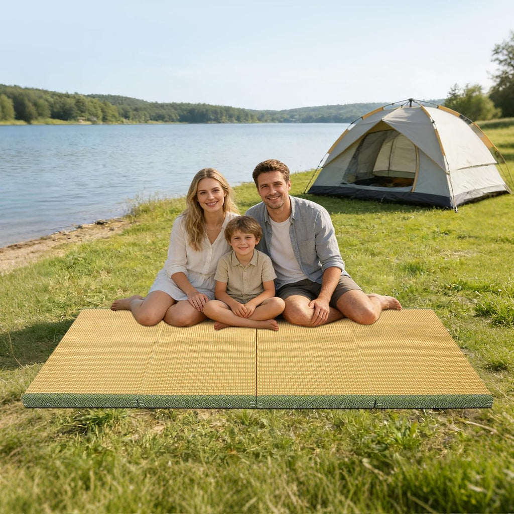 Japanese Tatami Mat, Foldable Tatami Mattress (Green, 78.7"L x 35.4"W)