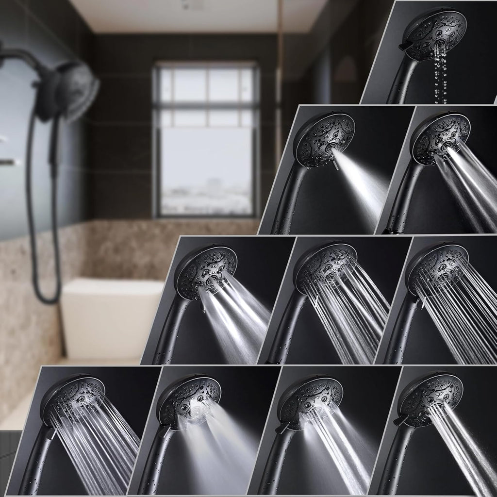 Shower Heads with Handheld Spray Combo: 7.2" Rain Shower Head & Handheld Shower Head 2-IN-1 Shower Head with 60" Hose
