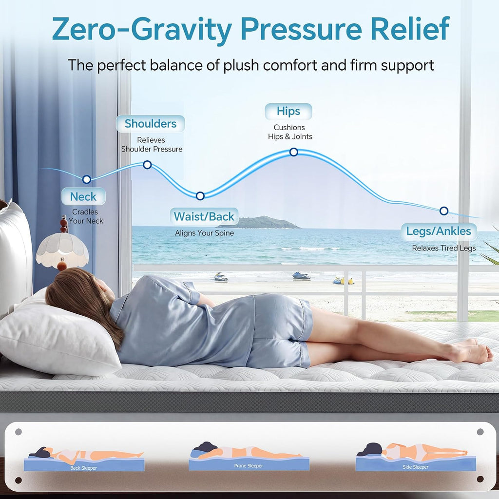 Queen Mattress Topper, Viscose Derived from Bamboo, Pillow Top | Breathable Mesh Sides, Shredded Memory Foam Blend