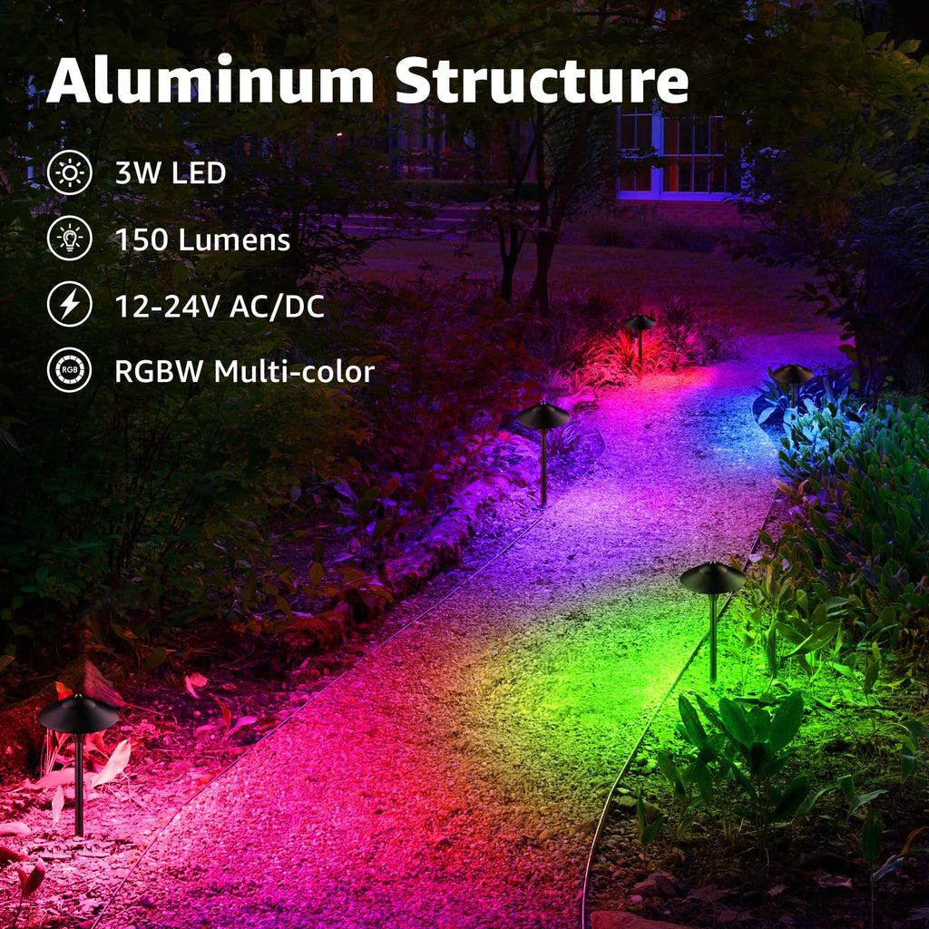 3W RGB Low Voltage Landscape Lights Wired Outdoor