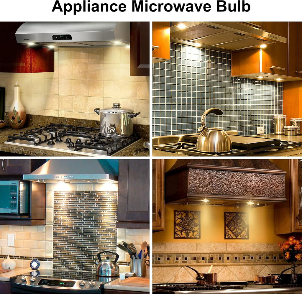Microwave Light Bulb for Appliance Refrigerator, Over Stove Range Hood, Lava Lamp T8 40 Watt 125V E17 Intermediate