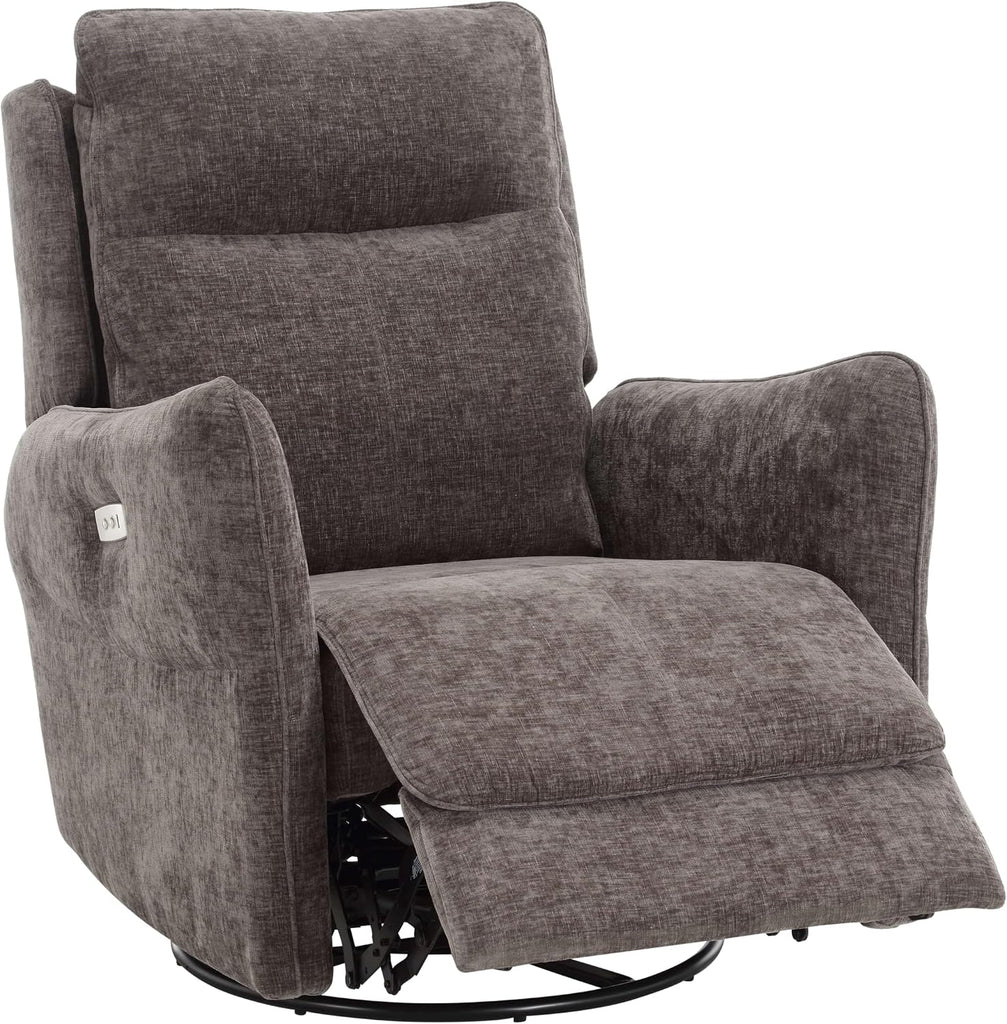 Power Recliner Chairs,270 Swivel Recliner Chair with Upholstered,Nursery Rocker Glider Recliner ,Chenille Velvet in