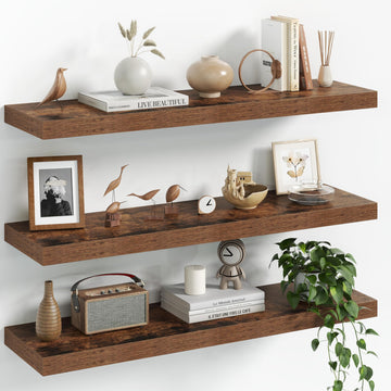 30Inch Floating Shelves for Wall, 8 Inch Deep Shelves |Bedroom|Kitchen Wall Mounted, Wood Hanging Shelf with