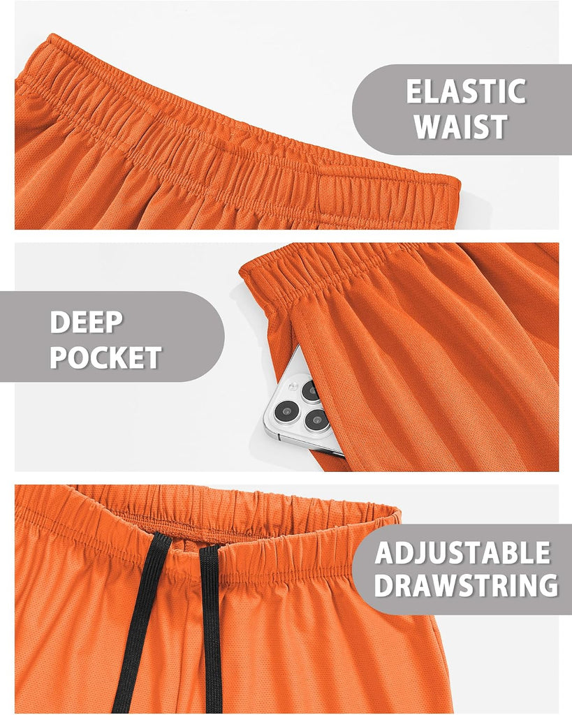 Boys Athletic Shorts Youth Quick Dry Soccer Basketball Running Gym