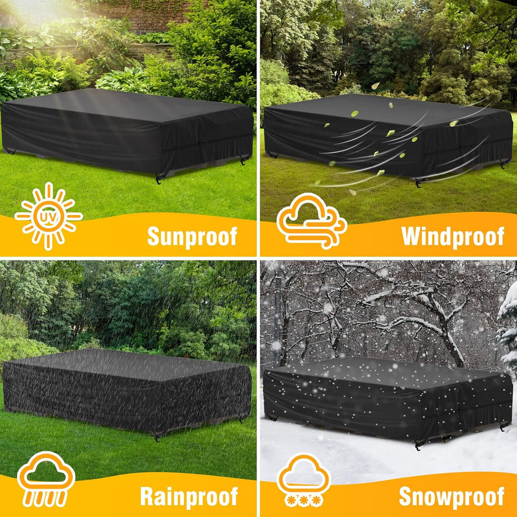 Patio Furniture Cover Waterproof Outdoor Sectional Sofa Set Covers, All Weather Oxford Tear-Resistant Rectangular
