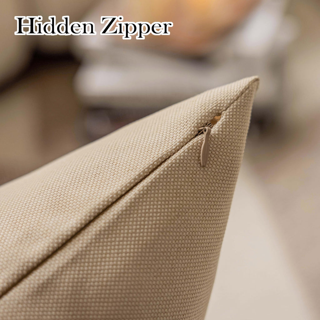 Outdoor Pillow Covers 12x20 Waterproof Lumbar Throw Pillows Rectangle Beige Pillow Cases Couch, Set of 4, 12 x 20