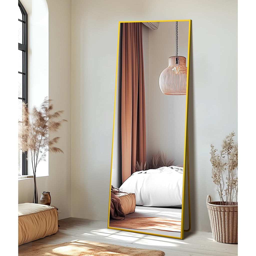 Full Length Mirror with Stand, 69x24 Gold Floor Mirror